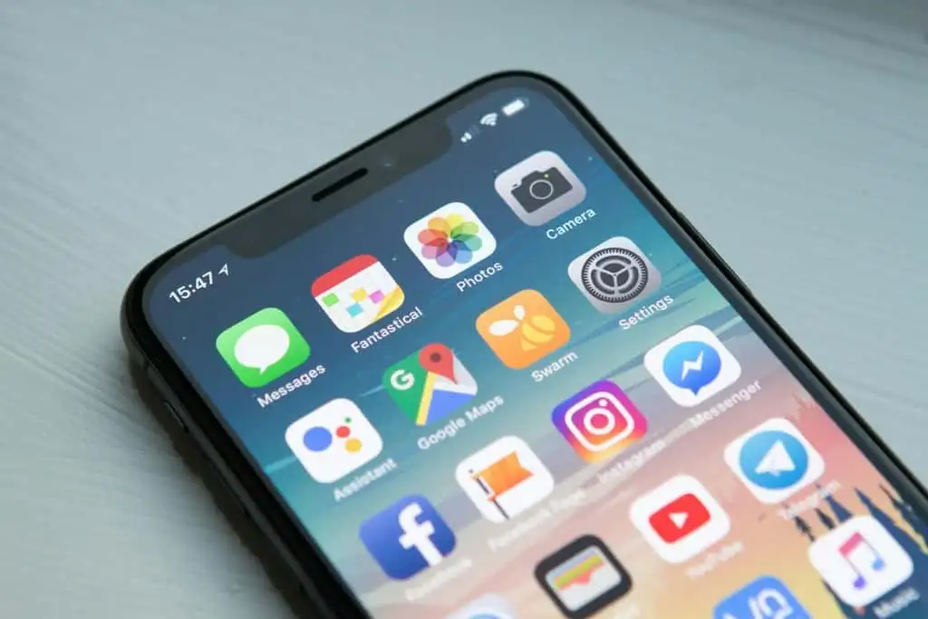 Mobile app design on a smartphone